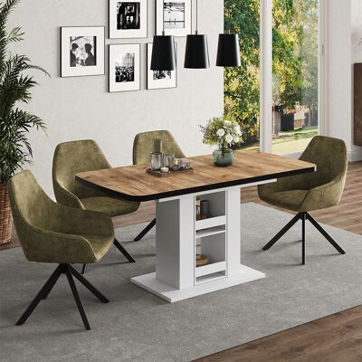 Table De Salle À Manger Fenaro, Chêne De Force Doré/blanc, 120-160 X 80 Cm, Vicco - Publicité Table De Salle À Manger Fenaro, Chêne De Force Doré/blanc, 120-160 X 80 Cm, Vicco - Publicité