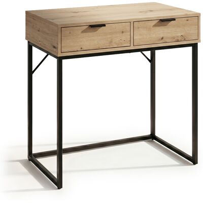 AKORD Table Console Style Loft Elano 2 Tiroirs 80 Cm Chêne Artisan Pieds Noirs - Publicité AKORD Table Console Style Loft Elano 2 Tiroirs 80 Cm Chêne Artisan Pieds Noirs - Publicité