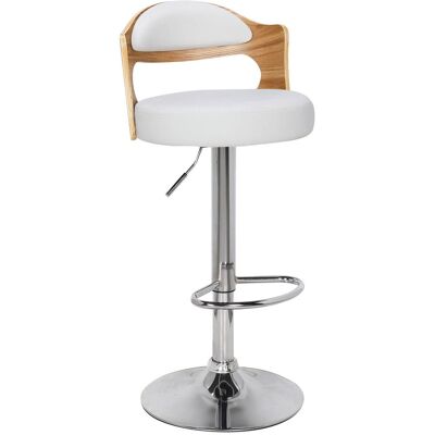 MENZZO Lot De 6 Chaises De Bar Ruben Chêne Clair Et Simili Blanc - Publicité MENZZO Lot De 6 Chaises De Bar Ruben Chêne Clair Et Simili Blanc - Publicité