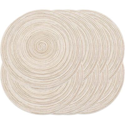 GRASSLIN Lot De 8 Sets De Table Ronds Tressés De 38,1 Cm Pour Tables De Salle À Manger, Sets De Table Tissés Naturels Résistants À La Chaleur (rond, Beige8)'rond Beige 8 8 Pcs'rond Beige 8'8 Pcs - Publicité GRASSLIN Lot De 8 Sets De Table Ronds Tressés De 38,1 Cm Pour Tables De Salle À Manger, Sets De Table Tissés Naturels Résistants À La Chaleur (rond, Beige8)'rond Beige 8 8 Pcs'rond Beige 8'8 Pcs - Publicité