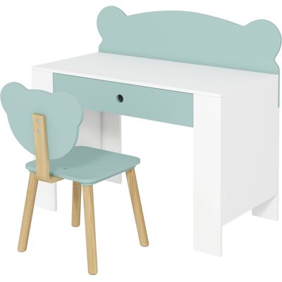 A MOON Bureau Enfant Avec Chaise, Table Enfant Et Chaise Avec Tiroir Et Large Plateau, 80 X 41 X 74,5 Cm, Vert - Publicité A MOON Bureau Enfant Avec Chaise, Table Enfant Et Chaise Avec Tiroir Et Large Plateau, 80 X 41 X 74,5 Cm, Vert - Publicité