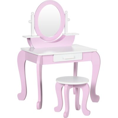 DEVOKO Ensemble Coiffeuse Enfant 3-6 Ans Complet Avec Miroir Et Tabouret, Décoration Chambre, Rose - Publicité DEVOKO Ensemble Coiffeuse Enfant 3-6 Ans Complet Avec Miroir Et Tabouret, Décoration Chambre, Rose - Publicité