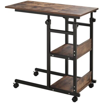 Generic Table D'Appoint À Roulettes, Réglable En Hauteur, Compacte, 2 Étagères, Structure En Métal, 80 X 40 X 72-82 Cm, Marron/noir - Publicité Generic Table D'Appoint À Roulettes, Réglable En Hauteur, Compacte, 2 Étagères, Structure En Métal, 80 X 40 X 72-82 Cm, Marron/noir - Publicité