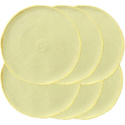 GRASSLIN Lot De 6 Sets De Table Ronds Tressés De 38,1 Cm Pour Tables De Salle À Manger, Sets De Table Tissés Naturels Résistants À La Chaleur Pour Pâques (b Jaune'b Jaune. 6 Pcs'b Jaune.'6 Pcs - Publicité GRASSLIN Lot De 6 Sets De Table Ronds Tressés De 38,1 Cm Pour Tables De Salle À Manger, Sets De Table Tissés Naturels Résistants À La Chaleur Pour Pâques (b Jaune'b Jaune. 6 Pcs'b Jaune.'6 Pcs - Publicité
