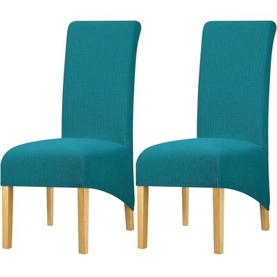 SANS MARQUE Grande Housse De Chaise Épaisse À Dossier Haut En Polaire Extensible Pour Chaise De Salle À Manger, Cuisine, Banquet, Décoration D'Intérieur, Lot De 2, Bleu Paon - Publicité SANS MARQUE Grande Housse De Chaise Épaisse À Dossier Haut En Polaire Extensible Pour Chaise De Salle À Manger, Cuisine, Banquet, Décoration D'Intérieur, Lot De 2, Bleu Paon - Publicité