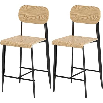 ACKERMAN Tabouret De Bar Lot De 2, Chaise De Bar Avec Repose-pieds, Cadre Métallique, Chaise De Cuisine Avec Hauteur D'Assise 66 Cm, Tabouret De Comptoir Montage Facile, Design Industriel Bois Naturel+noir - Publicité ACKERMAN Tabouret De Bar Lot De 2, Chaise De Bar Avec Repose-pieds, Cadre Métallique, Chaise De Cuisine Avec Hauteur D'Assise 66 Cm, Tabouret De Comptoir Montage Facile, Design Industriel Bois Naturel+noir - Publicité
