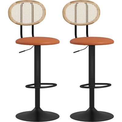 Generic Lot De 2 Tabourets De Bar Chaises De Bar Hauteur Réglable Avec Dossier En Rotin Et Repose-pieds, Marron - Publicité Generic Lot De 2 Tabourets De Bar Chaises De Bar Hauteur Réglable Avec Dossier En Rotin Et Repose-pieds, Marron - Publicité