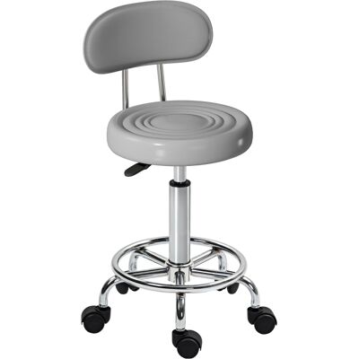 VIVACASA Tabouret À Roulettes Pivotant Réglable Dossier Similicuir Repose-pieds Chaise Coiffeuse Ergonomique Salon Chambre - Publicité VIVACASA Tabouret À Roulettes Pivotant Réglable Dossier Similicuir Repose-pieds Chaise Coiffeuse Ergonomique Salon Chambre - Publicité