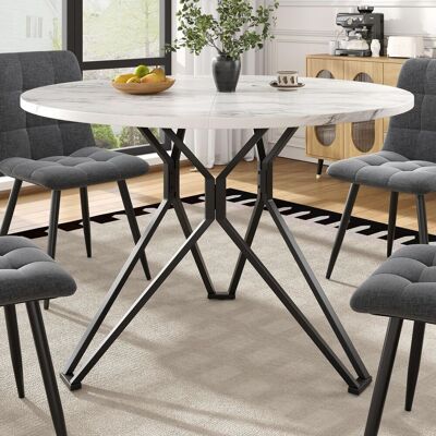 OEM Table Ronde (100×100×76 Cm), Table De Salle À Manger, Table Basse Ronde Pour 4 Personnes, Idéale Pour La Salle À Manger Ou Le Salon, Pieds De Table Élégants En Métal, Plateau En Mdf Effet Marbre, Noir - Publicité OEM Table Ronde (100×100×76 Cm), Table De Salle À Manger, Table Basse Ronde Pour 4 Personnes, Idéale Pour La Salle À Manger Ou Le Salon, Pieds De Table Élégants En Métal, Plateau En Mdf Effet Marbre, Noir - Publicité