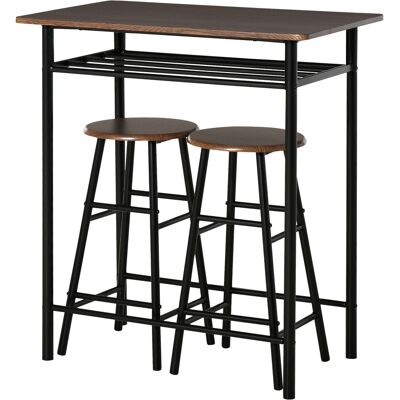 ACKERMAN Set De Bar 3 Pièces Table À Manger Avec 2 Tabourets De Bar Ensemble De Cuisine Table Et Chaises Table Debout Et Tabourets De Bar Avec Étagère De Rangement Métal 80 X 50 X 90 Cm Noir - Publicité ACKERMAN Set De Bar 3 Pièces Table À Manger Avec 2 Tabourets De Bar Ensemble De Cuisine Table Et Chaises Table Debout Et Tabourets De Bar Avec Étagère De Rangement Métal 80 X 50 X 90 Cm Noir - Publicité