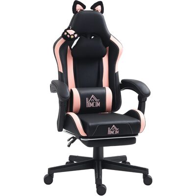 ARRIGONI Chaise Gaming Ergonomique Avec Oreilles De Chat, Fauteuil Gamer Avec Dossier Inclinable, 65 X 62 X 124 Cm, Noir - Publicité ARRIGONI Chaise Gaming Ergonomique Avec Oreilles De Chat, Fauteuil Gamer Avec Dossier Inclinable, 65 X 62 X 124 Cm, Noir - Publicité
