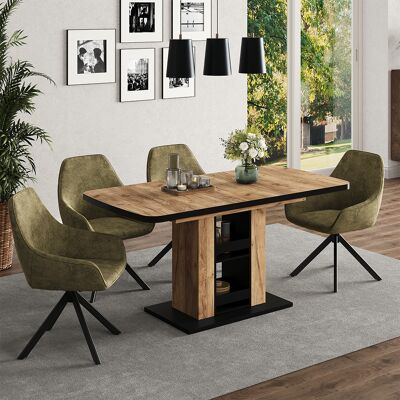 Table De Salle À Manger Fenaro, Chêne De Force Doré, 120-160 X 80 Cm, Vicco - Publicité Table De Salle À Manger Fenaro, Chêne De Force Doré, 120-160 X 80 Cm, Vicco - Publicité