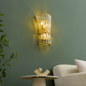 KOSILUM Applique Chic Cristal Transparent Et Métal Doré - Giova - Publicité KOSILUM Applique Chic Cristal Transparent Et Métal Doré - Giova - Publicité