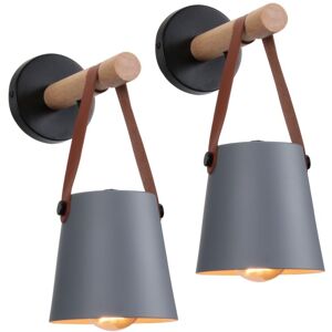 WOTTES Applique Murale Moderne Lampe Murale Métal Luminaires Murale Interieur Créative E27 Pour Chambre Chevet Salon Café Gris - 2pcs - Publicité WOTTES Applique Murale Moderne Lampe Murale Métal Luminaires Murale Interieur Créative E27 Pour Chambre Chevet Salon Café Gris - 2pcs - Publicité