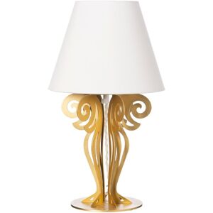 Arti E Mestieri - Lampe De Table Circeo Ø24x40 Cm Base En Fer Transparent Doré Et Abat-jour En Tissu Ivoire Douille E27 (ampoule Exclue) - Publicité Arti E Mestieri - Lampe De Table Circeo Ø24x40 Cm Base En Fer Transparent Doré Et Abat-jour En Tissu Ivoire Douille E27 (ampoule Exclue) - Publicité