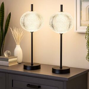 GLOBO LIGHTING Lampe De Table Led Cristal Lampe De Table À Intensité Variable Lampe D'Appoint Changement De Couleur, Fonction Mémoire Cct, Noir Clair, 6w 374lm Blanc Chaud Froid, Dxh 15x40 Cm, Lot De 2 - Publicité GLOBO LIGHTING Lampe De Table Led Cristal Lampe De Table À Intensité Variable Lampe D'Appoint Changement De Couleur, Fonction Mémoire Cct, Noir Clair, 6w 374lm Blanc Chaud Froid, Dxh 15x40 Cm, Lot De 2 - Publicité