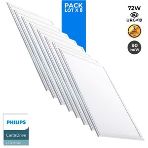 BARCELONA LED Lot de 8 - Panneau LED 120x60 extra-plat - Driver PHILIPS - 72W - Blanc Neutre - Blanc Neutre - Publicité