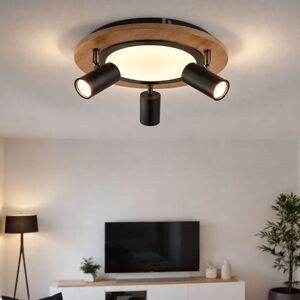 Globo Lighting - Plafonnier 3 Niveaux Plafonnier Spot Orientable Bois Clair, 3x Gu10, 1x Led 15w 1300lm Blanc Chaud, Dxh 40x18 Cm - Publicité Globo Lighting - Plafonnier 3 Niveaux Plafonnier Spot Orientable Bois Clair, 3x Gu10, 1x Led 15w 1300lm Blanc Chaud, Dxh 40x18 Cm - Publicité