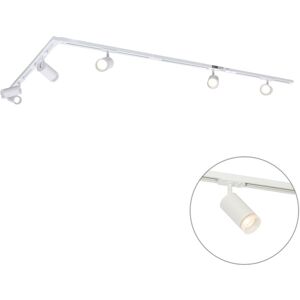 Système D'Éclairage Sur Rail Moderne Avec 5 Spots Blancs Monophasés - Iconic Jeana - Qazqa - Publicité Système D'Éclairage Sur Rail Moderne Avec 5 Spots Blancs Monophasés - Iconic Jeana - Qazqa - Publicité