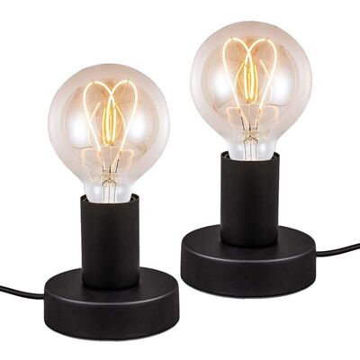 MOXIE 2 Pièces-lampe De Bureau En Métal Noir, Lampe À Poser Rétro Avec Interrupteur Sur Le Câble, E27 Lampe De Table En Métal Décorative Lampe De Chevet Éclairage De Nuit Lumière - Publicité MOXIE 2 Pièces-lampe De Bureau En Métal Noir, Lampe À Poser Rétro Avec Interrupteur Sur Le Câble, E27 Lampe De Table En Métal Décorative Lampe De Chevet Éclairage De Nuit Lumière - Publicité