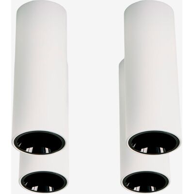 Pack De 4 Appliques De Plafond Led De Surface Ronds Ø4 Cm En Aluminium Luisiana Sklum Blanc - Noir - Publicité Pack De 4 Appliques De Plafond Led De Surface Ronds Ø4 Cm En Aluminium Luisiana Sklum Blanc - Noir - Publicité