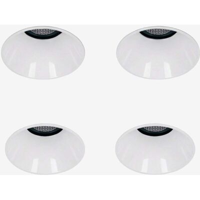 Pack De 4 Downlights Led Encastrables Sans Cadre Trimless Ronds Ø6,8 Cm En Aluminium Luisiana Sklum Blanc - Publicité Pack De 4 Downlights Led Encastrables Sans Cadre Trimless Ronds Ø6,8 Cm En Aluminium Luisiana Sklum Blanc - Publicité