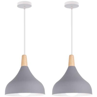 OEM Royaluxe- (2pcs)lampe À Suspension Moderne Plafonnier D'Intérieur Lustre Minimaliste Abat-jour En Métal, Gris Pour Chambre À Coucher, Cuisine, Bureau, E27 - Publicité OEM Royaluxe- (2pcs)lampe À Suspension Moderne Plafonnier D'Intérieur Lustre Minimaliste Abat-jour En Métal, Gris Pour Chambre À Coucher, Cuisine, Bureau, E27 - Publicité