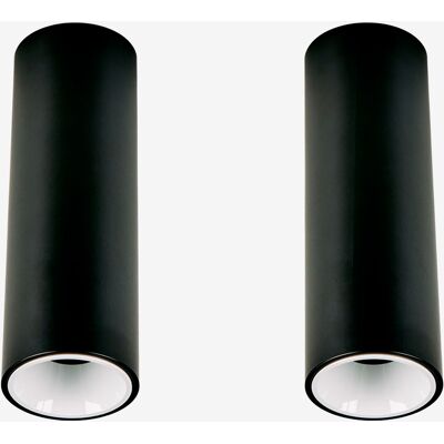 Pack De 2 Appliques De Plafond Led De Surface Ronds Ø5,7 Cm Pour Extérieur En Aluminium Luisiana Sklum Noir - Blanc - Publicité Pack De 2 Appliques De Plafond Led De Surface Ronds Ø5,7 Cm Pour Extérieur En Aluminium Luisiana Sklum Noir - Blanc - Publicité