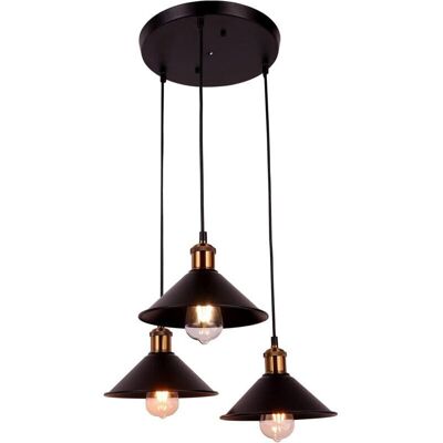 OEM Suspension Luminaire 3 Têtes Luminaires Suspendus En Métal Fer , Lustre Abat-jour Lampes Vintage Industrial Plafonnier E27 Cuisine Salle À Manger Chambre - Noir - Publicité OEM Suspension Luminaire 3 Têtes Luminaires Suspendus En Métal Fer , Lustre Abat-jour Lampes Vintage Industrial Plafonnier E27 Cuisine Salle À Manger Chambre - Noir - Publicité