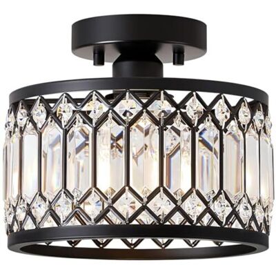 Scotch Lustre En Cristal, Plafonnier Noir Avec Abat-jour En Cristal, Douille E27, Lampe Moderne Pour Salon, Chambre, Cuisine, Couloir, Salle À Manger (1 Lumière) - Publicité Scotch Lustre En Cristal, Plafonnier Noir Avec Abat-jour En Cristal, Douille E27, Lampe Moderne Pour Salon, Chambre, Cuisine, Couloir, Salle À Manger (1 Lumière) - Publicité