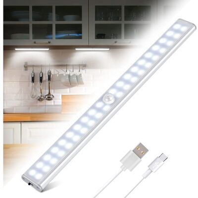 MOXIE Lampe De Placard 40 Leds, Eclairage Placard Détecteur De Mouvement, Reglette Led Rechargeable Usb, 4 Modes D’éclairage, Lumière De Placard, Bande Magnetique Adhésive Veilleuse Led,30cm(lumière Blanche - Publicité MOXIE Lampe De Placard 40 Leds, Eclairage Placard Détecteur De Mouvement, Reglette Led Rechargeable Usb, 4 Modes D’éclairage, Lumière De Placard, Bande Magnetique Adhésive Veilleuse Led,30cm(lumière Blanche - Publicité