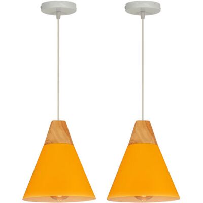 OEM Royaluxe- (2pcs)-lampe À Suspension Moderne Jaune Suspension Luminaire Nordique Lustre Rétro Abat-jour En Métal E27 Suspension Intérieure - Publicité OEM Royaluxe- (2pcs)-lampe À Suspension Moderne Jaune Suspension Luminaire Nordique Lustre Rétro Abat-jour En Métal E27 Suspension Intérieure - Publicité