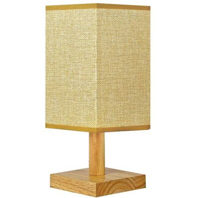 OEM Lampe De Chevet Rétro En Bois Naturel, Veilleuse Carrée, Abat-jour Tissu, Alimentation Usb (plug And Play) - Publicité OEM Lampe De Chevet Rétro En Bois Naturel, Veilleuse Carrée, Abat-jour Tissu, Alimentation Usb (plug And Play) - Publicité