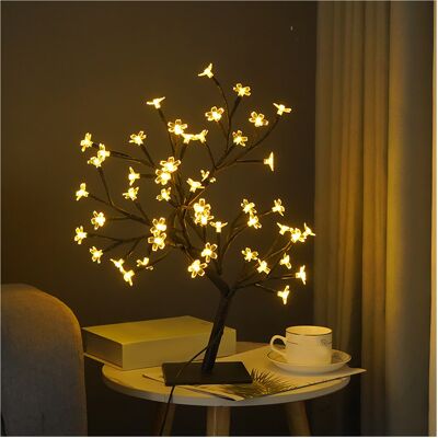 MRTRS Lampe De Bureau Led En Forme De Bonsaï, Lampe Usb, Décoration De Noël Pour Chambre, Veilleuse De Bureau Noire, 48 Lumières, Motif Fleurs De Cerisier - Publicité MRTRS Lampe De Bureau Led En Forme De Bonsaï, Lampe Usb, Décoration De Noël Pour Chambre, Veilleuse De Bureau Noire, 48 Lumières, Motif Fleurs De Cerisier - Publicité