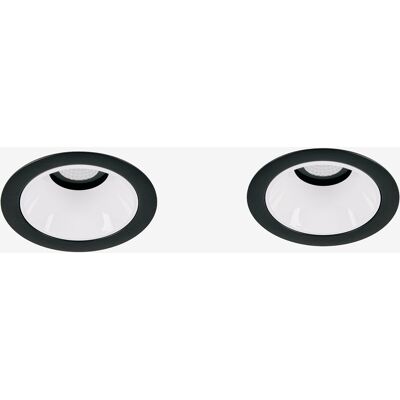 Pack De 2 Downlights Led Encastrables Avec Cadres Ronds Ø7 Cm Pour Extérieur En Aluminium Luisiana Sklum Noir - Blanc - Publicité Pack De 2 Downlights Led Encastrables Avec Cadres Ronds Ø7 Cm Pour Extérieur En Aluminium Luisiana Sklum Noir - Blanc - Publicité