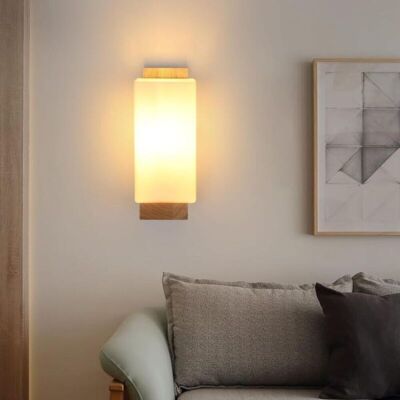 SANS MARQUE Applique Murale Intérieure Bois, Moderne E27 Lampe Murale Design Minimaliste, Abat-jour En Verre Applique Murale Pour Chambre Salon Couloir Café - Publicité SANS MARQUE Applique Murale Intérieure Bois, Moderne E27 Lampe Murale Design Minimaliste, Abat-jour En Verre Applique Murale Pour Chambre Salon Couloir Café - Publicité