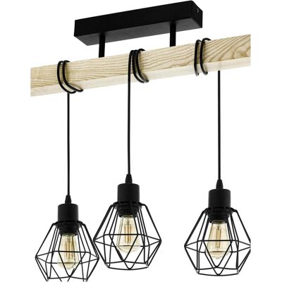 OEM Suspension Luminaire 5, Lustre À 3 Lampes, Abat-jour Suspendus Au Design Vintage Et Industriel, Éclairage Rétro En Acier Noir Et Bois, Douille E27 - Publicité OEM Suspension Luminaire 5, Lustre À 3 Lampes, Abat-jour Suspendus Au Design Vintage Et Industriel, Éclairage Rétro En Acier Noir Et Bois, Douille E27 - Publicité
