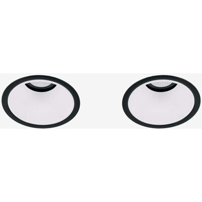 Pack De 2 Downlights Led Encastrables Avec Cadres Ronds Ø8 Cm En Aluminium Luisiana Sklum Noir - Blanc - Publicité Pack De 2 Downlights Led Encastrables Avec Cadres Ronds Ø8 Cm En Aluminium Luisiana Sklum Noir - Blanc - Publicité