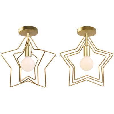 OEM Royaluxe- 2x Plafonnier Simplicité D'Intérieur Lustre Étoile Créatif Lampe De Plafond Moderne Abat-jour Rotatif Pour Loft Café Or - Publicité OEM Royaluxe- 2x Plafonnier Simplicité D'Intérieur Lustre Étoile Créatif Lampe De Plafond Moderne Abat-jour Rotatif Pour Loft Café Or - Publicité