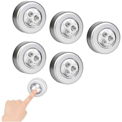 Scotch 5 Pcs Spot Led Autocollant Sans Fil Lampe Adhésive Pour Placard Passage Éclairage - Publicité Scotch 5 Pcs Spot Led Autocollant Sans Fil Lampe Adhésive Pour Placard Passage Éclairage - Publicité