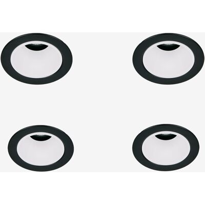Pack De 4 Downlights Led Encastrables Avec Cadres Ronds Ø5 Cm En Aluminium Luisiana Sklum Noir - Blanc - Publicité Pack De 4 Downlights Led Encastrables Avec Cadres Ronds Ø5 Cm En Aluminium Luisiana Sklum Noir - Blanc - Publicité