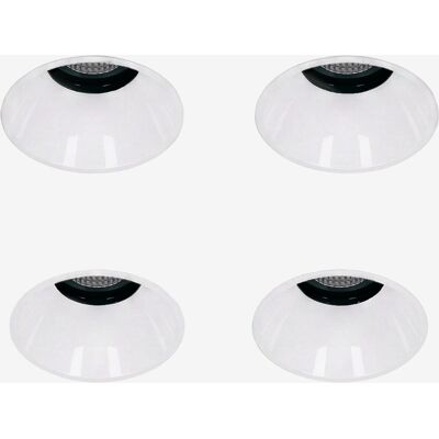 Pack De 4 Downlights Led Encastrables Sans Cadre Trimless Ronds Ø3,6 Cm En Aluminium Luisiana Sklum Blanc - Publicité Pack De 4 Downlights Led Encastrables Sans Cadre Trimless Ronds Ø3,6 Cm En Aluminium Luisiana Sklum Blanc - Publicité