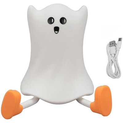 FLAMMKRAFT Veilleuse Mignonne En Silicone Rechargeable 3000k Lumière Chaude À Intensité Variable Led Lampe Fantôme Tactile Pour Dormir - Publicité FLAMMKRAFT Veilleuse Mignonne En Silicone Rechargeable 3000k Lumière Chaude À Intensité Variable Led Lampe Fantôme Tactile Pour Dormir - Publicité