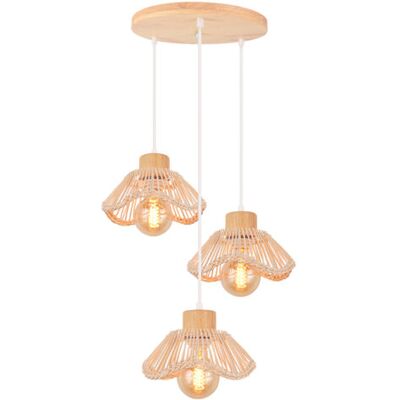 OEM Royaluxe- 3 Lumières Plafonnier Moderne Lampe De Plafond En Osier Lampe À Suspension Rétro Lustre Intérieur Lampe À Suspension En Rotin Tressé - Publicité OEM Royaluxe- 3 Lumières Plafonnier Moderne Lampe De Plafond En Osier Lampe À Suspension Rétro Lustre Intérieur Lampe À Suspension En Rotin Tressé - Publicité
