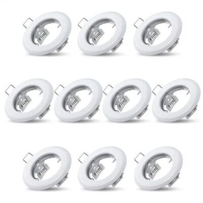 SANS MARQUE 10x Spots Lumineux Encastrable Plafond Lampe Fixe Blanc Supports Pour Spots Encastrables Acier Inoxydable Luminaire Cuisine Salon Salle De Bain,trou Encastré Ø55mm - Publicité SANS MARQUE 10x Spots Lumineux Encastrable Plafond Lampe Fixe Blanc Supports Pour Spots Encastrables Acier Inoxydable Luminaire Cuisine Salon Salle De Bain,trou Encastré Ø55mm - Publicité