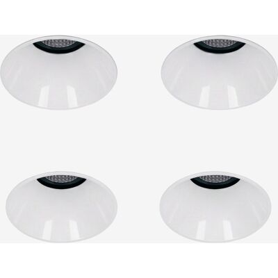 Pack De 4 Downlights Led Encastrables Sans Cadre Trimless Ronds Ø6,8 Cm En Aluminium Luisiana Sklum Blanc - Publicité Pack De 4 Downlights Led Encastrables Sans Cadre Trimless Ronds Ø6,8 Cm En Aluminium Luisiana Sklum Blanc - Publicité
