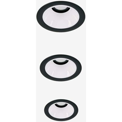 Pack De 3 Downlights Led Encastrables Avec Cadres Ronds Ø7 Cm Pour Extérieur En Aluminium Luisiana Sklum Noir - Blanc - Publicité Pack De 3 Downlights Led Encastrables Avec Cadres Ronds Ø7 Cm Pour Extérieur En Aluminium Luisiana Sklum Noir - Blanc - Publicité