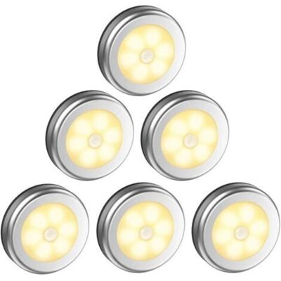 SANS MARQUE Lampe De Placard/armoire Led,6pcs Lampes Armoire Veilleuse,eclairage Led Détecteur De Mouvement Avec Base Magnétique,pour Escalier Cuisine Vitrines Cabinet (alimenté Par Batterie) Argent Lu - Publicité SANS MARQUE Lampe De Placard/armoire Led,6pcs Lampes Armoire Veilleuse,eclairage Led Détecteur De Mouvement Avec Base Magnétique,pour Escalier Cuisine Vitrines Cabinet (alimenté Par Batterie) Argent Lu - Publicité