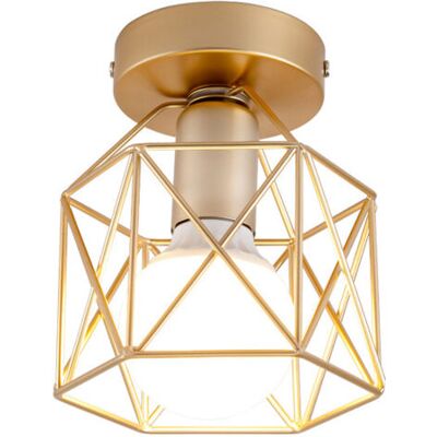 OEM Royaluxe- Plafonnier Vintage Lustre Rétro Abat-jour En Métal Lampe De Plafond Industrielle Pour Café, Couloir, Chambre À Coucher, Cuisine, Salon, Or - Publicité OEM Royaluxe- Plafonnier Vintage Lustre Rétro Abat-jour En Métal Lampe De Plafond Industrielle Pour Café, Couloir, Chambre À Coucher, Cuisine, Salon, Or - Publicité