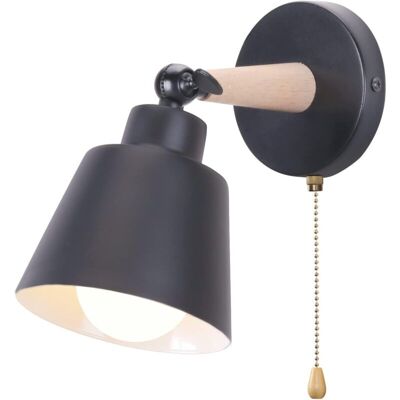 MOXIE Appliques Murales Rétro Vintage E27 Luminaire Plafonnier Industriel En Bois Et Métal Réglable Lampe Murale(noir) - Publicité MOXIE Appliques Murales Rétro Vintage E27 Luminaire Plafonnier Industriel En Bois Et Métal Réglable Lampe Murale(noir) - Publicité